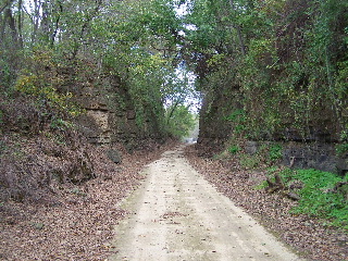 Coming up to one of the steep rock wall areas